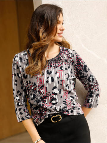 Sieh an! 3/4-Arm-Shirt in schwarz-rot-bedruckt