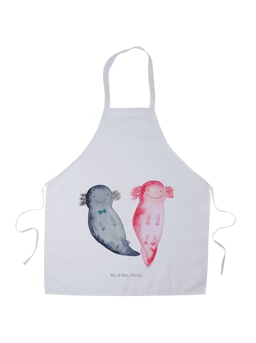 Mr. & Mrs. Panda Küchenschürze Axolotl Freundin ohne Spruch in Weiß