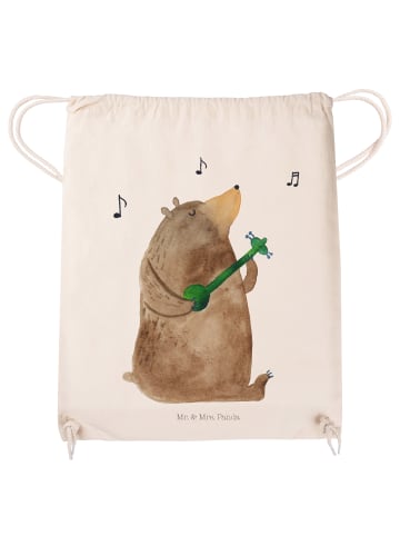 Mr. & Mrs. Panda Jutebeutel Bär Gitarre ohne Spruch in Creme