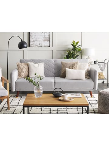 Beliani 3-Sitzer Sofa SENJA in Grau/Braun - (W) 198 x (H) 87 x (L) 95 cm