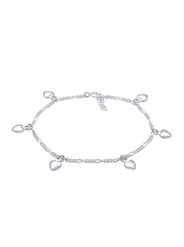 Elli Armband 925 Sterling Silber Bettelarmband, Herz, Figaro in Silber