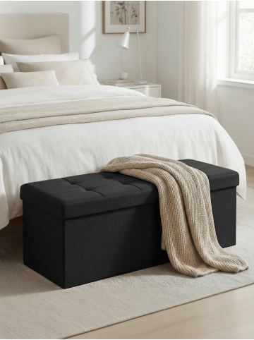 SONGMICS Sitzbank Minota in Schwarz - (B)110 x (H)38 x (T)38 cm