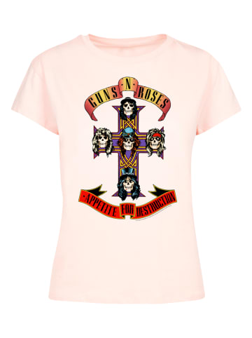 F4NT4STIC Ladies Box Tee Guns 'n' Roses Appetite For Destruction in pink