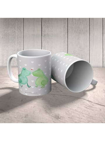 Mr. & Mrs. Panda Kindertasse Frosch Liebe ohne Spruch in Grau Pastell