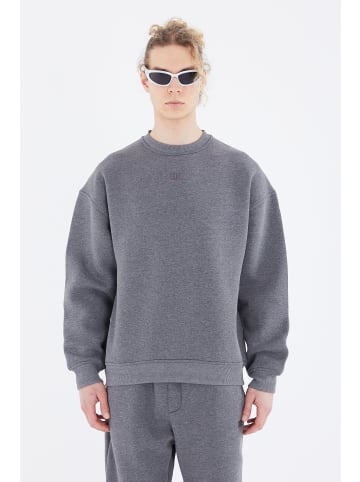 Ossy Homer Basic Sweatshirt Oversize Fit Pullover in Anthrazit-Melange