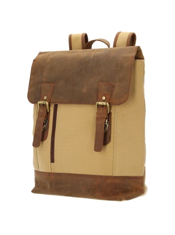 Dermata - Rucksack Canvas/Leder Kombination 39 cm in braun