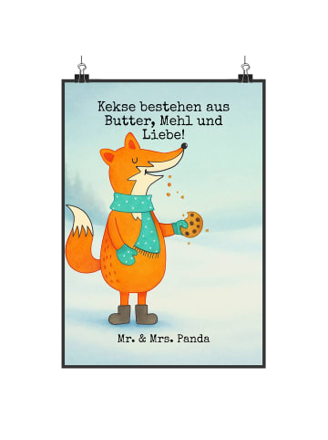 Mr. & Mrs. Panda Wanddekoration Fuchs Keks Design mit Spruch in Weiß