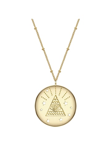 Glanzstücke München Halskette Allsehendes Auge Sterling Silber in gelbgold