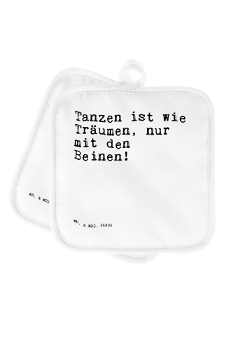 Mr. & Mrs. Panda Topflappen Tanzen ist wie Träumen,... mit Spruch in Weiß