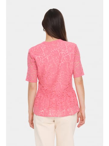 SAINT TROPEZ Kurzarm-Bluse ZannaSZ Gerade Passform in Fruit Dove