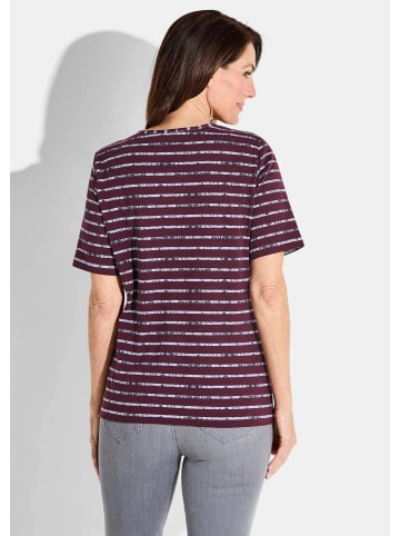 GOLDNER Shirt Shirt in beere / grau / gestreift