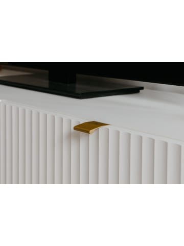 Furn.Design Sideboard weiß, Gold 179 cm, Kommode mit Soft-Close und 3D-Struktur