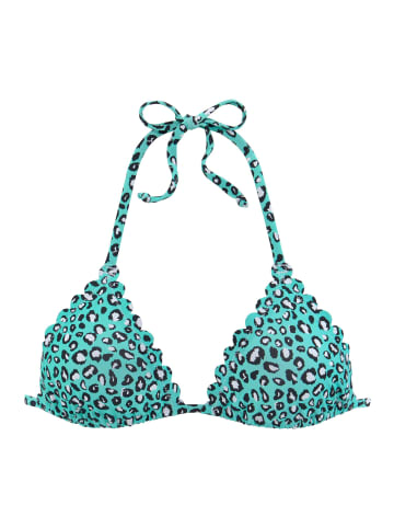 LASCANA Triangel-Bikini-Top in mint-bedruckt