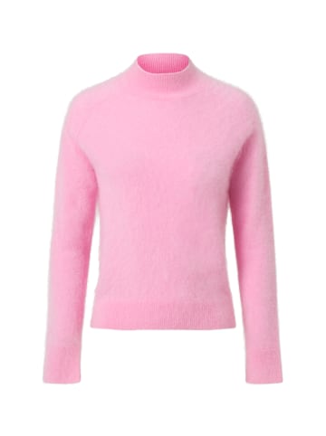 CASH-MERE.CH Brushed Pullover mit kurzem Stehkragen in Hell Pink