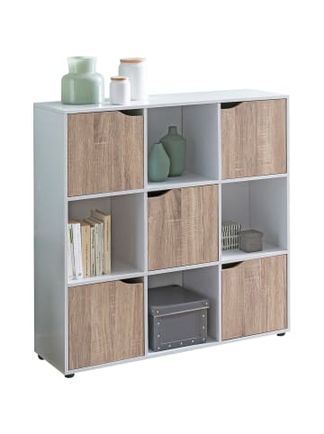 KADIMA DESIGN Sideboard MASSA 89 x 91 x 29 cm Bücherregal mit 9 Fächern Sonoma,
