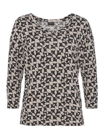 Laura Scott 3/4-Arm-Shirt in camel-schwar