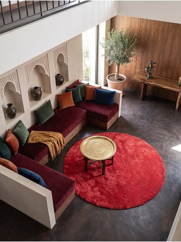 KADIMA DESIGN Läufer Uni rutschhemmend weich wohnlich Wohnzimmer Schlafzimmer in Rot