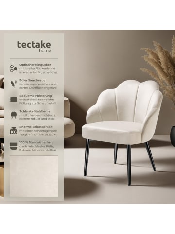 tectake Cocktailsessel gepolstert, mit Samtbezug, gewölbte, 66 x 62 x 80,5 cm
