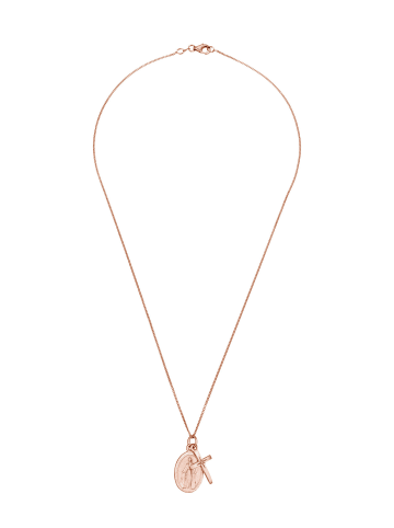 Elli Halskette 925 Sterling Silber Kreuz, Marienbild in Rosegold