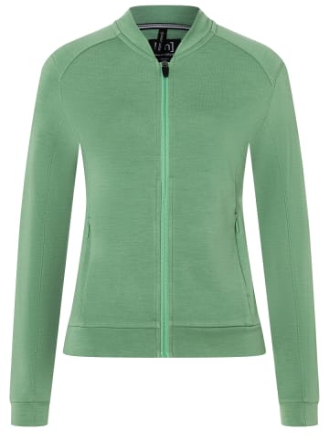 super.natural Merino Sweatjacke in grün