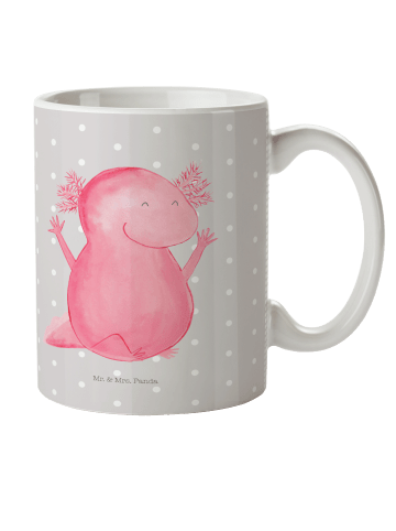 Mr. & Mrs. Panda Kindertasse Axolotl Hurra ohne Spruch in Grau Pastell