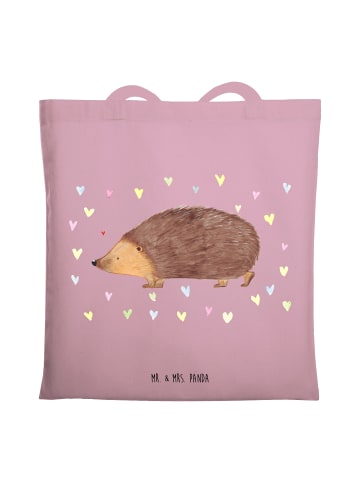 Mr. & Mrs. Panda Stofftasche Igel Herzen ohne Spruch in Rosa Pastell