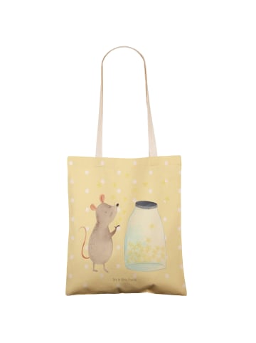 Mr. & Mrs. Panda Tote Bag Maus Sterne ohne Spruch in Gelb Pastell