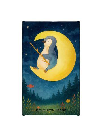 Mr. & Mrs. Panda Handtuch Klein Pinguin Mond Design ohne Spruch in Weiß