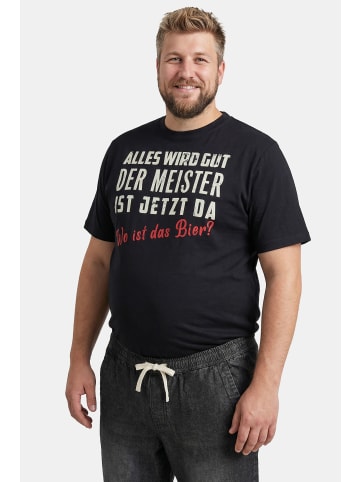 Men Plus Kurzarm T-Shirt in schwarz