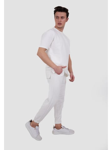 Tom Barron Set aus Oversize-Shirt und Jogginghose in WHITE
