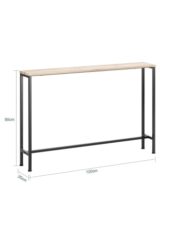 SoBuy Konsole in Hell-Eichenholzoptik - (W) 20 x (H) 80 x (L) 120 cm