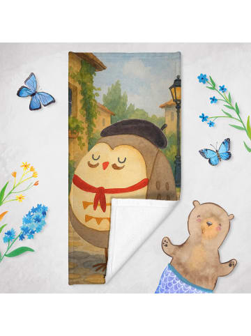 Mr. & Mrs. Panda Handtuch Eule Frankreich Design ohne Spruch in Weiß