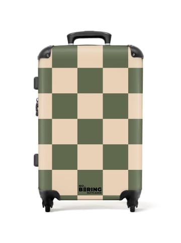 NoBoringSuitCases Suitcase, Handgepäck, Koffer, Trolley, Reisekoffer Kariertes Grün und