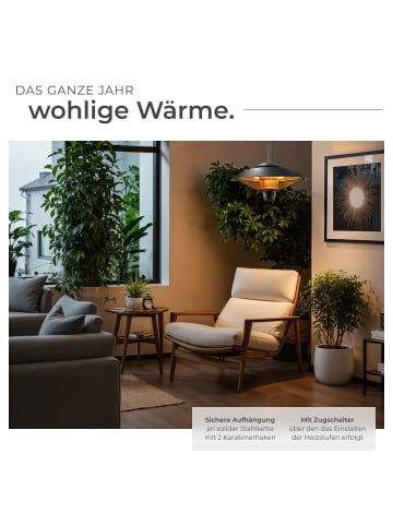 tectake Infrarotheizstrahler Solaris Orbit einfache Montage, 58 x 58 x 32 cm, schwarz
