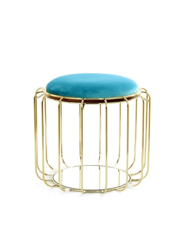 Kayoom Sitzkissen Pouf Comfortable in türkis - gold
