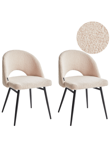 Beliani 2er-Set Esszimmerstuhl ONAGA in Beige/Schwarz