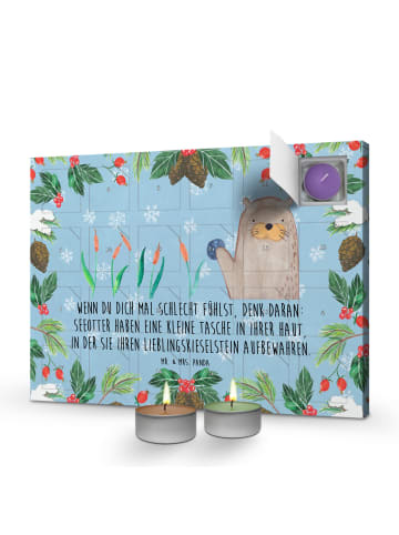Mr. & Mrs. Panda duft adventskalender Otter Stein mit Spruch in Eisblau