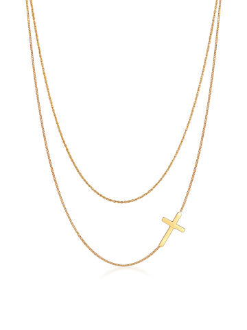 Elli Halskette 925 Sterling Silber Kreuz in Gold