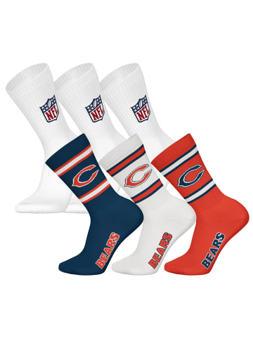 NFL Socken 6er Pack in Chicago Bears/Weiß