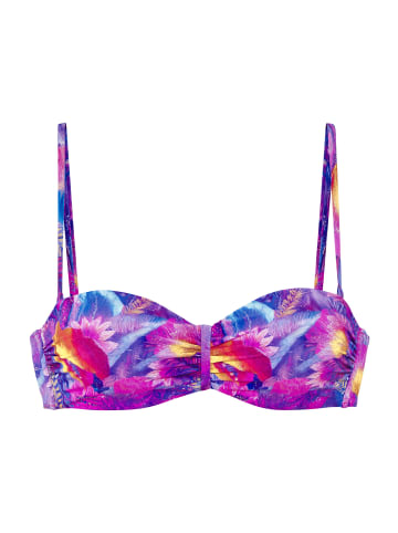 Venice Beach Bügel-Bandeau-Bikini-Top in lila print