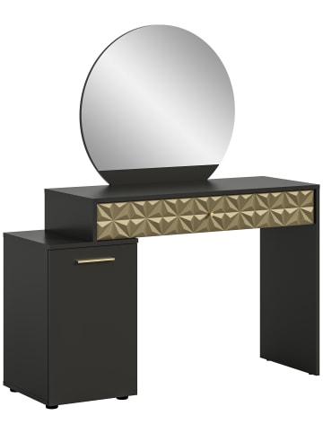 xonox.home Schminktisch in schwarz Melamin/schwarz Melamin - (B) 117 x (H) 138 x (T) 42