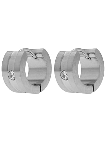 Adeliás Damen Ohrringe – Klappcreole aus Edelstahl in silber