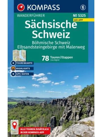 Kompass-Karten Buch - KOMPASS Wanderführer Sächsische Schweiz, Böhmische Schwei