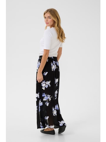 Kaffe Rock KAedita A-shape in Black / Blue Flower Print