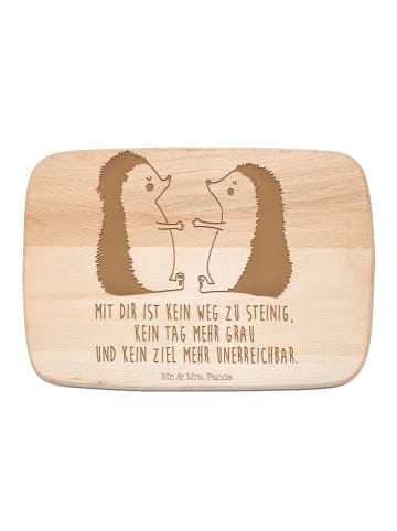 Mr. & Mrs. Panda Frühstücksbrett Igel Liebe mit Spruch in Transparent