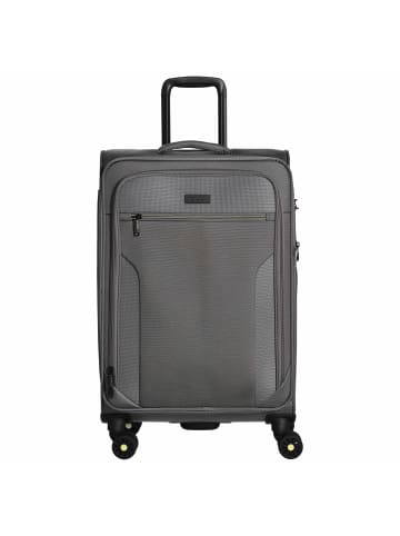 D&N Travel Line 9704 - 4-Rollen-Trolley M 68 cm erw. (dark red) in grau