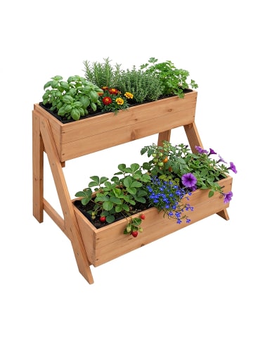 relaxdays Hochbeet in Orange - (B)62,5 x (H)51,5 x (T)44 cm