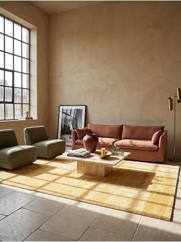 KADIMA DESIGN Teppich Hochflor Uni rutschhemmend weich wohnlich Wohnzimmer gemütlich in Gold