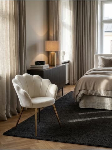 KADIMA DESIGN Esszimmerstuhl: Skandinavisches Design, Samtbezug, goldene Metallbeine in Weiß