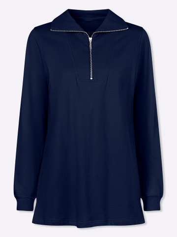 Sieh an! Long-Sweatshirt in dunkelblau